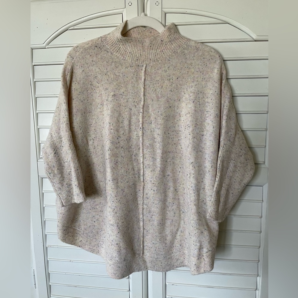 LOFT Multi Colored Poncho Sweater Small Petite